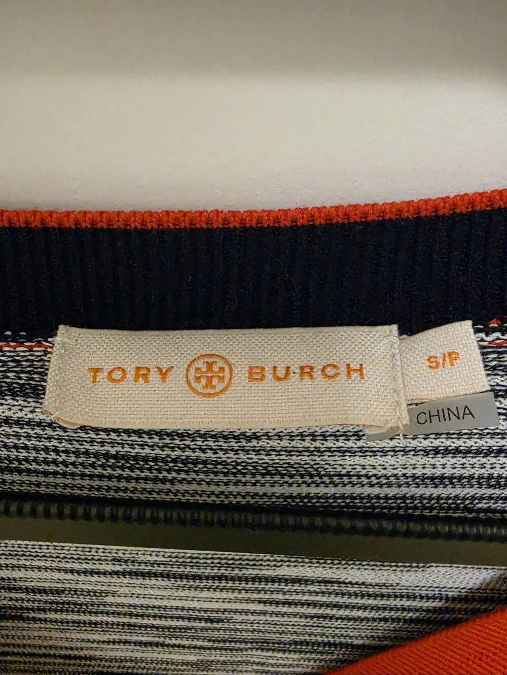 Tory Burch Arielle Contrast Trim Argyle Cardigan Sweater Size Small